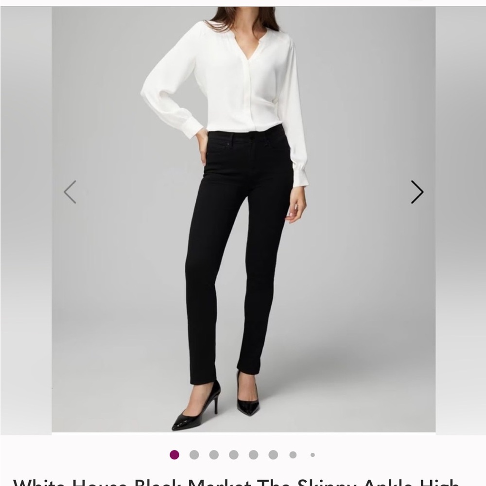 NWOT: White House Black Market Women's Black Skinny Jeans Size 6